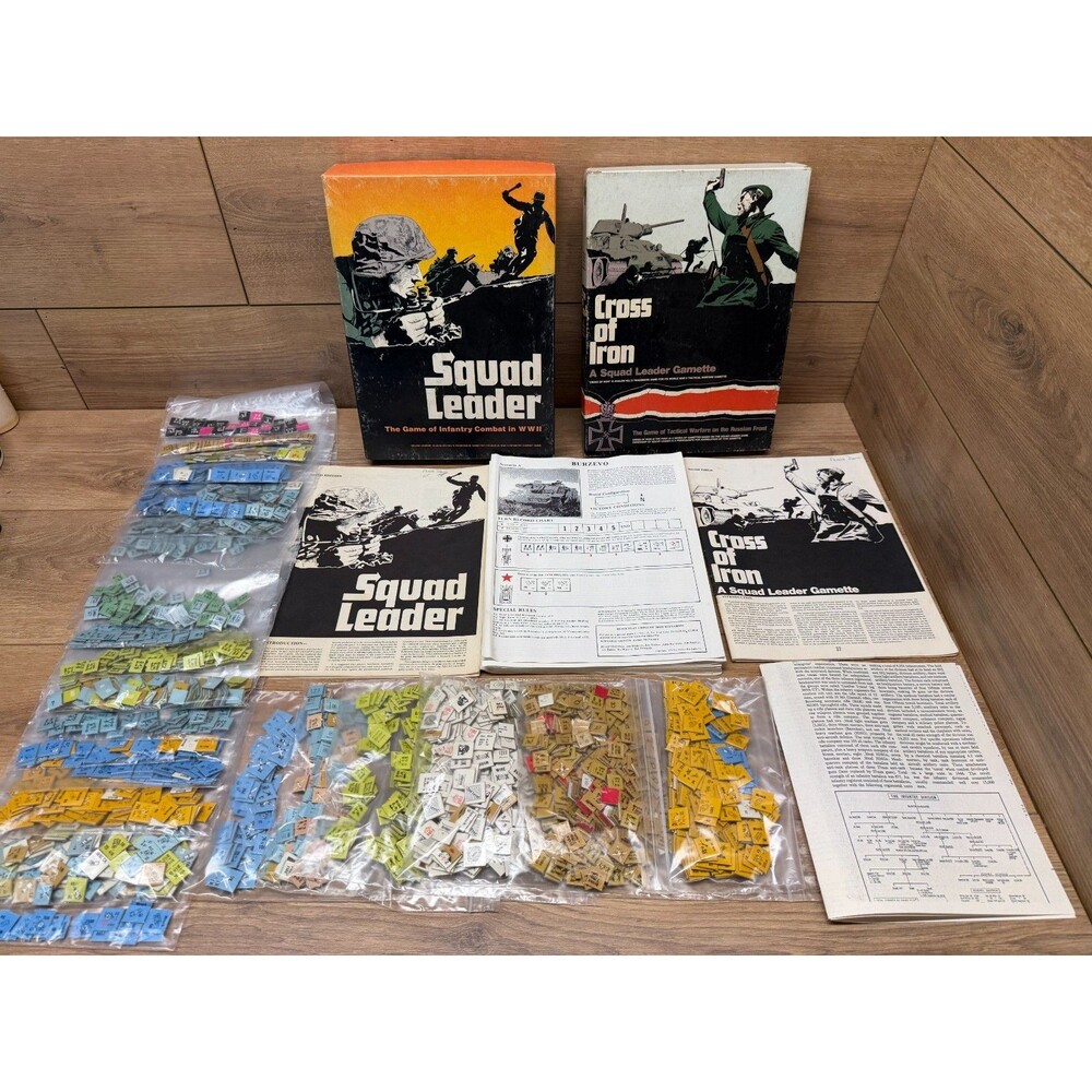Squad Leader & Cross of Iron Avalon Hill Vintage Lot - NO MAPS - Sorted Counters